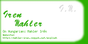 iren mahler business card