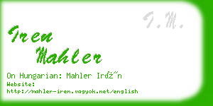 iren mahler business card